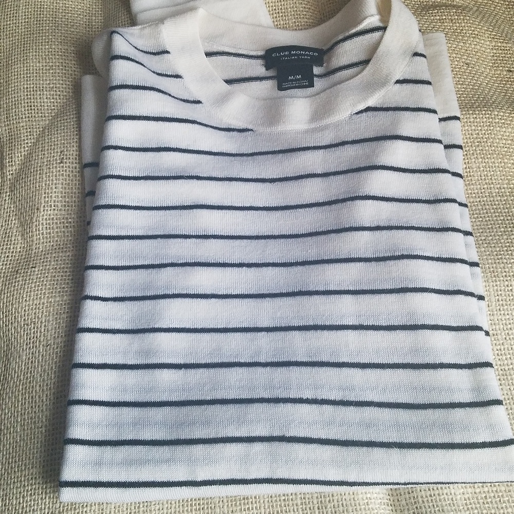 Extra fine Merino Wool Club Monaco Striped Sweater